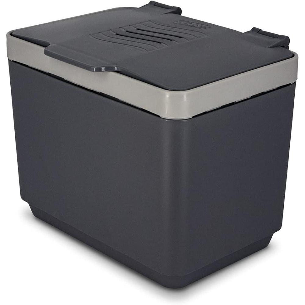 imageGLAD Compost Bin for Kitchen 15 Gallon  Plastic Container with Removable Inner Basket Bag Storage Holder and Carbon Odor Blocking Filters Gray