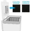 imageGLAD Compost Bin for Kitchen 15 Gallon  Plastic Container with Removable Inner Basket Bag Storage Holder and Carbon Odor Blocking Filters White