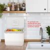 imageGLAD Compost Bin for Kitchen 15 Gallon  Plastic Container with Removable Inner Basket Bag Storage Holder and Carbon Odor Blocking Filters White