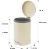 imageGLAD Small Trash Can 12 Gallon  Round Stainless Steel Garbage Bin with Soft Close Lid ampamp Step Foot Pedal  Metal Waste Basket with Removable Inner Bucket StainlessAlmond