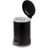 imageGLAD Small Trash Can 12 Gallon  Round Stainless Steel Garbage Bin with Soft Close Lid ampamp Step Foot Pedal  Metal Waste Basket with Removable Inner Bucket StainlessBlack