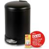 imageGLAD Small Trash Can 12 Gallon  Round Stainless Steel Garbage Bin with Soft Close Lid ampamp Step Foot Pedal  Metal Waste Basket with Removable Inner Bucket StainlessBlack
