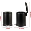 imageGLAD Small Trash Can 12 Gallon  Round Stainless Steel Garbage Bin with Soft Close Lid ampamp Step Foot Pedal  Metal Waste Basket with Removable Inner Bucket StainlessBlack