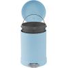 imageGLAD Small Trash Can 12 Gallon  Round Stainless Steel Garbage Bin with Soft Close Lid ampamp Step Foot Pedal  Metal Waste Basket with Removable Inner Bucket StainlessBlue