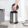 imageGLAD Small Trash Can 12 Gallon  Round Stainless Steel Garbage Bin with Soft Close Lid ampamp Step Foot Pedal  Metal Waste Basket with Removable Inner Bucket StainlessStainless