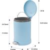 imageGLAD Small Trash Can 12 Gallon  Round Stainless Steel Garbage Bin with Soft Close Lid ampamp Step Foot Pedal  Metal Waste Basket with Removable Inner Bucket StainlessBlue