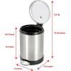 imageGLAD Small Trash Can 12 Gallon  Round Stainless Steel Garbage Bin with Soft Close Lid ampamp Step Foot Pedal  Metal Waste Basket with Removable Inner Bucket StainlessStainless