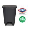 imageGlad 13 Gallon Trash Can 2 Pack  Plastic Kitchen Waste Bins with Odor Protection of Lid  Hands Free with Step On Foot Pedal and Garbage Bag Rings 13 Gallon WhiteCharcoal