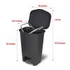 imageGlad 13 Gallon Trash Can 2 Pack  Plastic Kitchen Waste Bins with Odor Protection of Lid  Hands Free with Step On Foot Pedal and Garbage Bag Rings 13 Gallon WhiteCharcoal