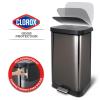 imageGlad 20 Gallon  755 Liter Extra Capacity Stainless Steel Step Trash Can with CloroxTM Odor Protection Pewter