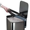 imageGlad 20 Gallon  755 Liter Extra Capacity Stainless Steel Step Trash Can with CloroxTM Odor Protection Pewter
