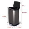 imageGlad 20 Gallon  755 Liter Extra Capacity Stainless Steel Step Trash Can with CloroxTM Odor Protection Pewter