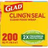 imageGlad Cling N Seal Plastic Food Wrap 200 Square Foot Roll Pack of 12 Package May Vary200 Sq Ft Pack of 12