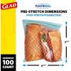 imageGlad FlexN Seal Zipper Food Storage Sandwich Bags Resealable Snack Bags Multipurpose Use 100 Count Pack of 4100 Count Pack of 4
