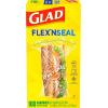 imageGlad FlexN Seal Zipper Food Storage Sandwich Bags Resealable Snack Bags Multipurpose Use 100 Count Pack of 4100 Count Pack of 4