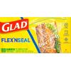 imageGlad FlexN Seal Zipper Food Storage Sandwich Bags Resealable Snack Bags Multipurpose Use 100 Count Pack of 4100 Count Pack of 4