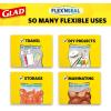 imageGlad FlexN Seal Zipper Food Storage Sandwich Bags Resealable Snack Bags Multipurpose Use 100 Count Pack of 4100 Count Pack of 4