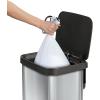 imageGlad GLD74506 Stainless Steel Step Trash Can with Clorox Odor Protection  Large Metal Kitchen Garbage Bin with Soft Close Lid Foot Pedal and Waste Bag Roll Holder 13 Gallon Stainless