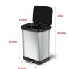 imageGlad GLD74506 Stainless Steel Step Trash Can with Clorox Odor Protection  Large Metal Kitchen Garbage Bin with Soft Close Lid Foot Pedal and Waste Bag Roll Holder 13 Gallon Stainless
