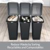 imageGlad Link ampamp Sort 36 Gallon Waste and Recycle Center  3x12G 3x45L Plastic Bin Compartments for Trash Recycling Compost with Odor Protection and Swing Top and Lift Up Lids