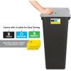 imageGlad Link ampamp Sort 36 Gallon Waste and Recycle Center  3x12G 3x45L Plastic Bin Compartments for Trash Recycling Compost with Odor Protection and Swing Top and Lift Up Lids