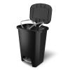 imageGlad Premium 20 Gallon Trash Can  Plastic Kitchen Waste Bin with Odor Protection of Lid Stainless Steel Step On Foot Pedal and Garbage Bag Rings BlackBlackPremium