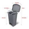 imageGlad Premium 20 Gallon Trash Can  Plastic Kitchen Waste Bin with Odor Protection of Lid Stainless Steel Step On Foot Pedal and Garbage Bag Rings BlackGrey