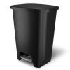 imageGlad Premium 20 Gallon Trash Can  Plastic Kitchen Waste Bin with Odor Protection of Lid Stainless Steel Step On Foot Pedal and Garbage Bag Rings BlackBlackPremium