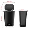 imageGlad Premium 20 Gallon Trash Can  Plastic Kitchen Waste Bin with Odor Protection of Lid Stainless Steel Step On Foot Pedal and Garbage Bag Rings BlackBlackPremium
