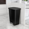 imageGlad Premium 20 Gallon Trash Can  Plastic Kitchen Waste Bin with Odor Protection of Lid Stainless Steel Step On Foot Pedal and Garbage Bag Rings BlackBlack