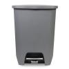 imageGlad Premium 20 Gallon Trash Can  Plastic Kitchen Waste Bin with Odor Protection of Lid Stainless Steel Step On Foot Pedal and Garbage Bag Rings BlackGrey