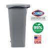 imageGlad Premium 20 Gallon Trash Can  Plastic Kitchen Waste Bin with Odor Protection of Lid Stainless Steel Step On Foot Pedal and Garbage Bag Rings BlackGrey