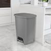 imageGlad Premium 20 Gallon Trash Can  Plastic Kitchen Waste Bin with Odor Protection of Lid Stainless Steel Step On Foot Pedal and Garbage Bag Rings BlackGrey