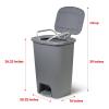 imageGlad Premium 20 Gallon Trash Can  Plastic Kitchen Waste Bin with Odor Protection of Lid Stainless Steel Step On Foot Pedal and Garbage Bag Rings BlackGrey