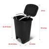 imageGlad Premium 20 Gallon Trash Can  Plastic Kitchen Waste Bin with Odor Protection of Lid Stainless Steel Step On Foot Pedal and Garbage Bag Rings BlackBlack