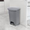 imageGlad Premium 20 Gallon Trash Can  Plastic Kitchen Waste Bin with Odor Protection of Lid Stainless Steel Step On Foot Pedal and Garbage Bag Rings BlackGrey