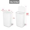 imageGlad Roomate Under Counter Waste Bin  Space Saving Small Trash Can for Kitchen Cabinet Bathroom or Office  Dual Lid for Ease of Opening 9 Liter White12L