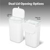 imageGlad Roomate Under Counter Waste Bin  Space Saving Small Trash Can for Kitchen Cabinet Bathroom or Office  Dual Lid for Ease of Opening 9 Liter White12L