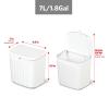 imageGlad Roomate Under Counter Waste Bin  Space Saving Small Trash Can for Kitchen Cabinet Bathroom or Office  Dual Lid for Ease of Opening 9 Liter White7L
