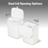 imageGlad Roomate Under Counter Waste Bin  Space Saving Small Trash Can for Kitchen Cabinet Bathroom or Office  Dual Lid for Ease of Opening 9 Liter White9L