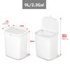 imageGlad Roomate Under Counter Waste Bin  Space Saving Small Trash Can for Kitchen Cabinet Bathroom or Office  Dual Lid for Ease of Opening 9 Liter White9L