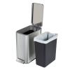 imageGlad Slim Bathroom Trash Can  Small Garbage Pail with Soft Close Lid ampamp Step Foot Pedal  Narrow Stainless Steel Waste Basket with Removable Inner Bucket 26 GallonStainless Steel