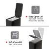 imageGlad Slim Bathroom Trash Can  Small Garbage Pail with Soft Close Lid ampamp Step Foot Pedal  Narrow Stainless Steel Waste Basket with Removable Inner Bucket 26 GallonBlack
