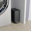 imageGlad Slim Bathroom Trash Can  Small Garbage Pail with Soft Close Lid ampamp Step Foot Pedal  Narrow Stainless Steel Waste Basket with Removable Inner Bucket 26 GallonBlack
