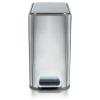 imageGlad Slim Bathroom Trash Can  Small Garbage Pail with Soft Close Lid ampamp Step Foot Pedal  Narrow Stainless Steel Waste Basket with Removable Inner Bucket 26 GallonStainless Steel
