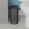 imageGlad Slim Bathroom Trash Can  Small Garbage Pail with Soft Close Lid ampamp Step Foot Pedal  Narrow Stainless Steel Waste Basket with Removable Inner Bucket 26 GallonBlack