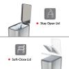 imageGlad Slim Bathroom Trash Can  Small Garbage Pail with Soft Close Lid ampamp Step Foot Pedal  Narrow Stainless Steel Waste Basket with Removable Inner Bucket 26 GallonStainless Steel
