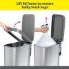 imageGlad Slim Trash Can with Clorox Odor Protection  Narrow Kitchen Garbage Bin with Soft Close Lid Step On Foot Pedal and Waste Bag Roll Holder All Stainless 45 LiterAll Stainless