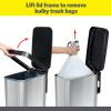 imageGlad Slim Trash Can with Clorox Odor Protection  Narrow Kitchen Garbage Bin with Soft Close Lid Step On Foot Pedal and Waste Bag Roll Holder All Stainless 45 LiterStainless Steel