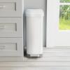 imageGlad Slim Trash Can with Clorox Odor Protection  Narrow Kitchen Garbage Bin with Soft Close Lid Step On Foot Pedal and Waste Bag Roll Holder White Stainless Steel 45 Liter